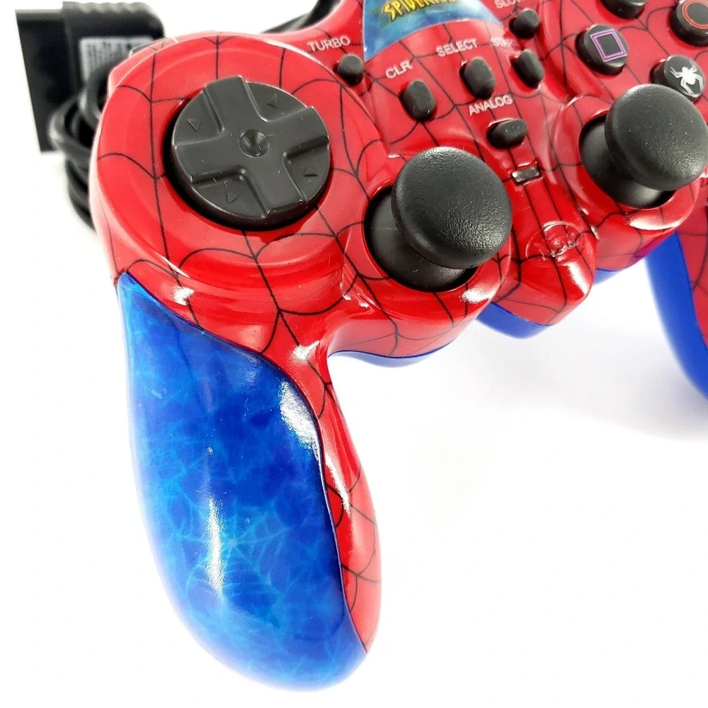 Naki Ultimate SpiderMan Sony PlayStation 2 Wired Controller PS2 PS1 Tested Works